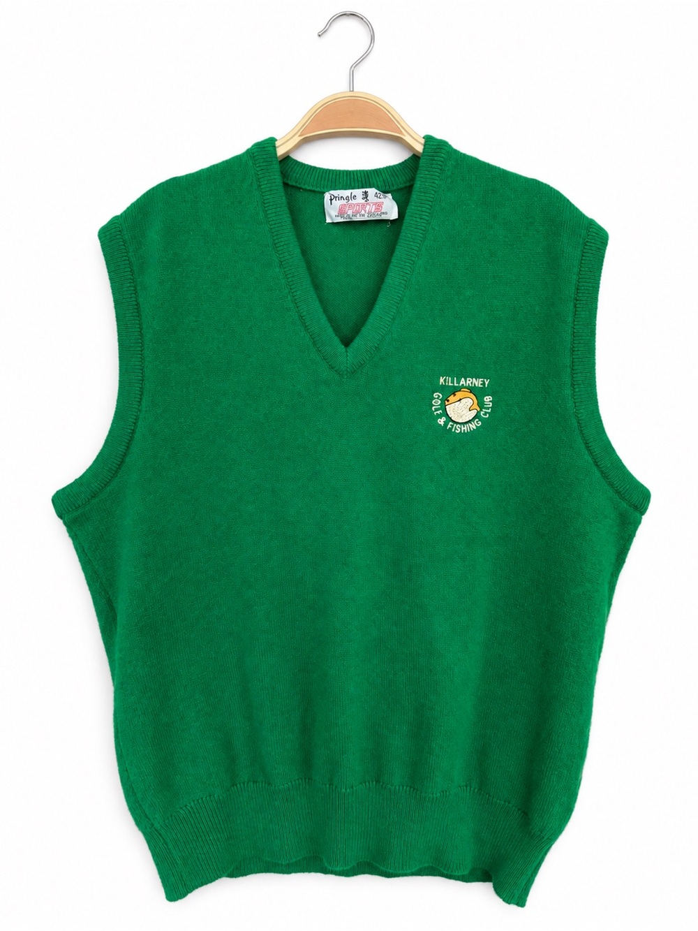 Vintage Pringle Scotland Men’s Large Wool Killarney Golf Fishing Sweater Vest